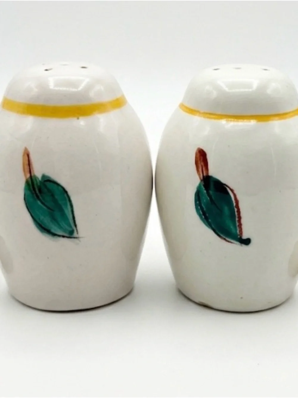 Hand-painted vintage Stangl Pottery salt, and pepper shakers